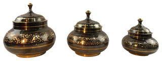 Natural Geo 6 Piece Brass Pot Decor Set