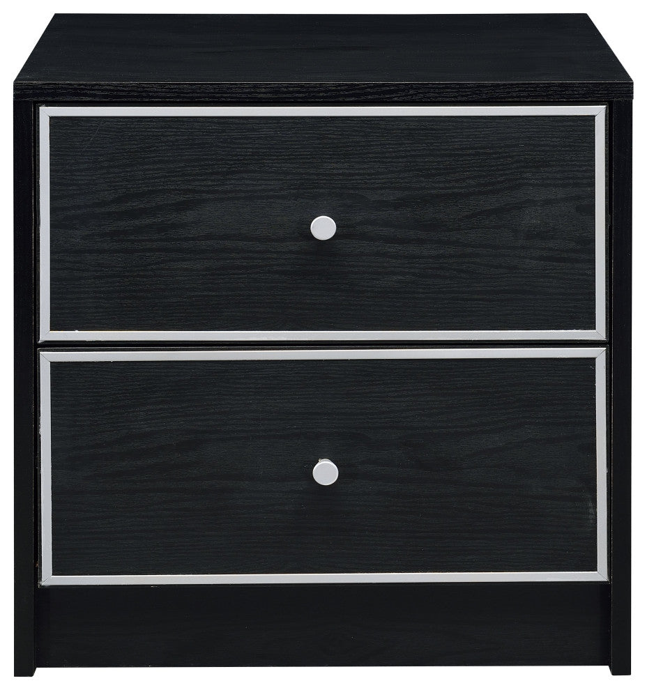 Jabir Accent Table, Brown Walnut and Black Finish