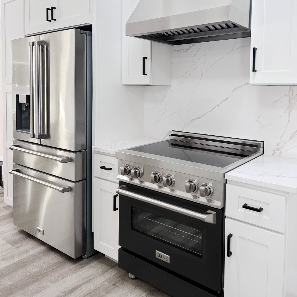 ZLINE 30 Induction Range, Stainless Steel With a Black Matte Door RAIND-BLM-30