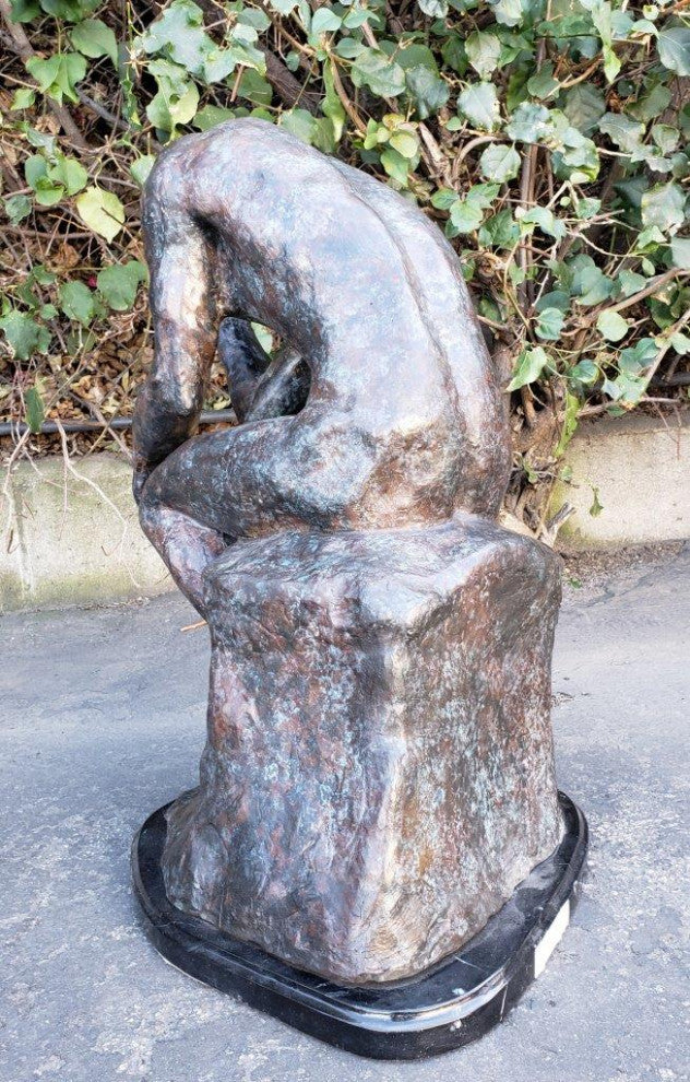 The Thinker Bronze Statue Rodin Replica -  Size: 16"L x 12"W x 24"H.