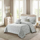 Visionary 5 Piece Quilt Bed Spread Sets, Gray, King, 102"x90"