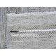 Metallic Gray Grass Design Undyed Wool Hand Knotted Wide Runner Rug 4'1"x12'1"