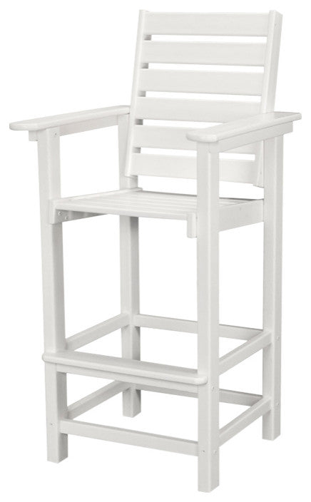 Polywood Captain Bar Chair, White