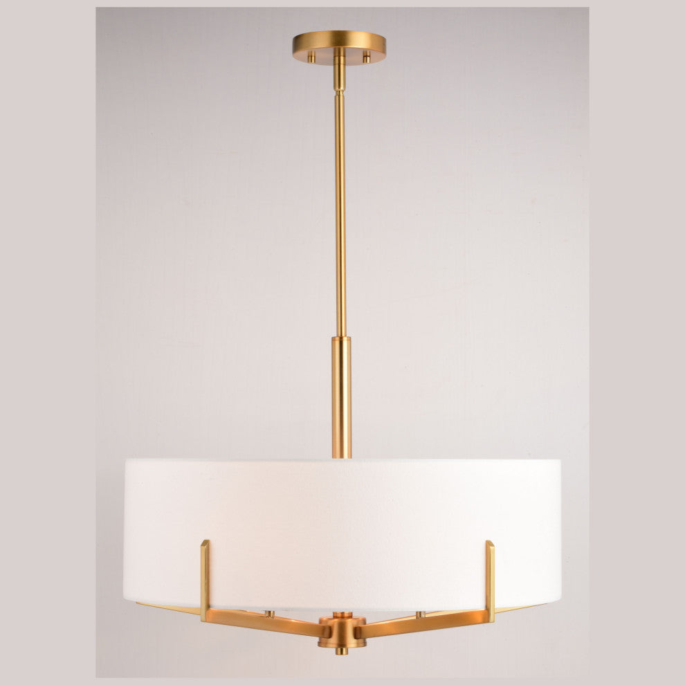 Surrey 22" 5 Light Chandelier Natural Brass