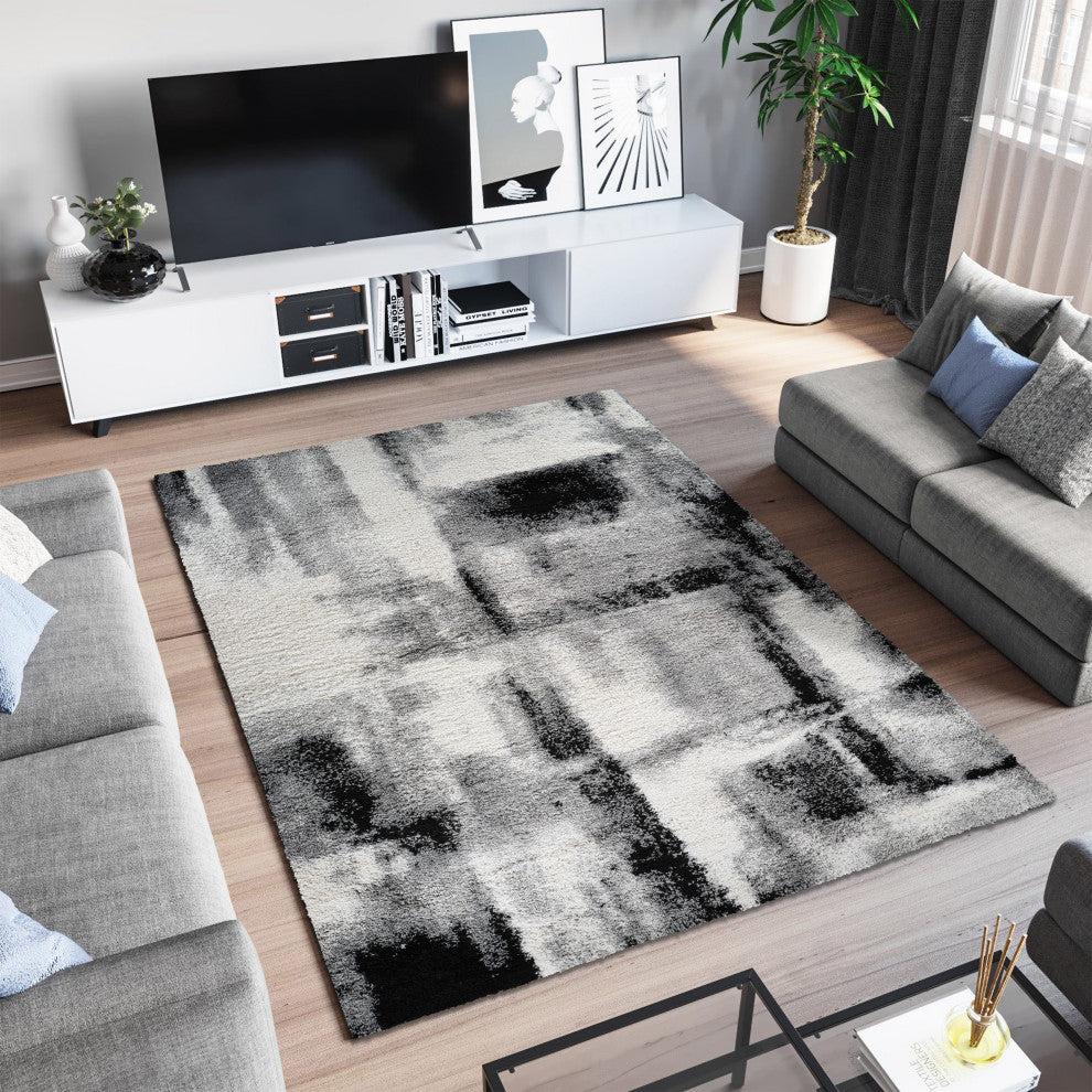 Noori Rug Shag Walsh Grey/Black Rug