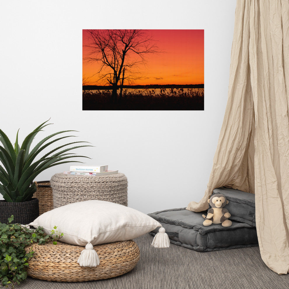 Burning Skies Landscape Photo, Rural Unframed Wall Art Print, 24" X 36"