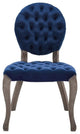 Navy Exhibit French Vintage Dining Performance Velvet Side Chair