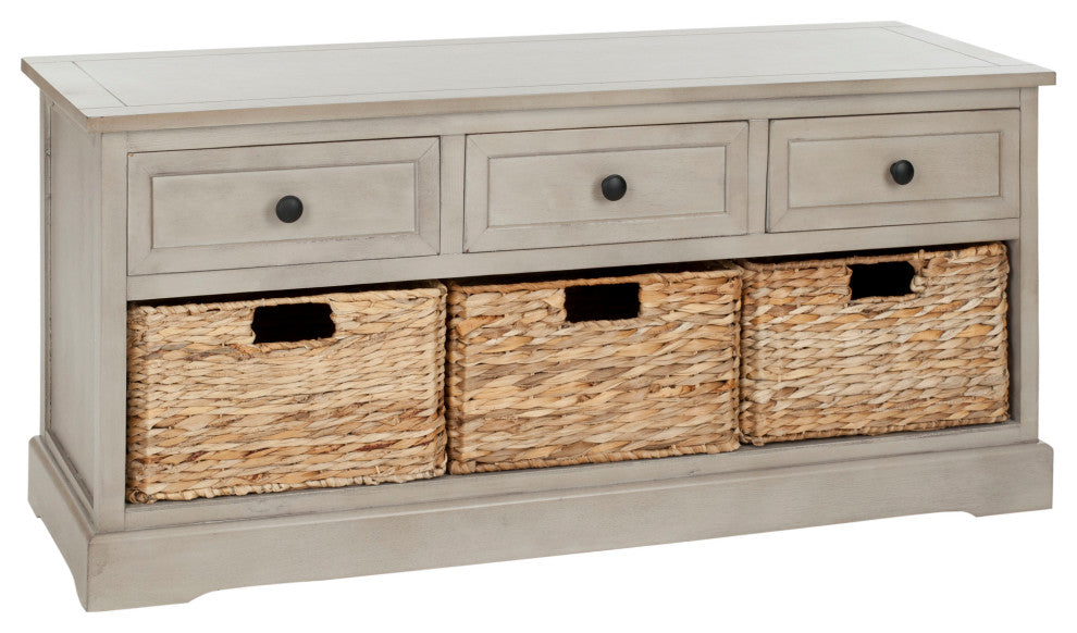Safavieh Damien 3-Drawer Storage Bench, Vintage Gray
