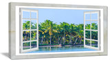 "Open Window To Seashore Palms" Seashore Wall Art, 32"x16"
