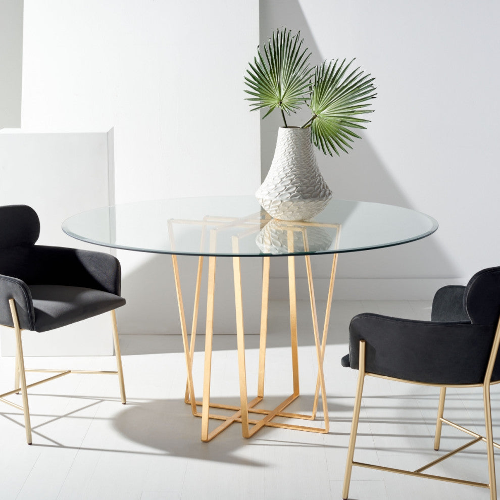 Safavieh Couture Scotty Metal Dining Table, Gold