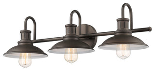 3 Light Rustic Bathroom Fixture in Oiled Bronze