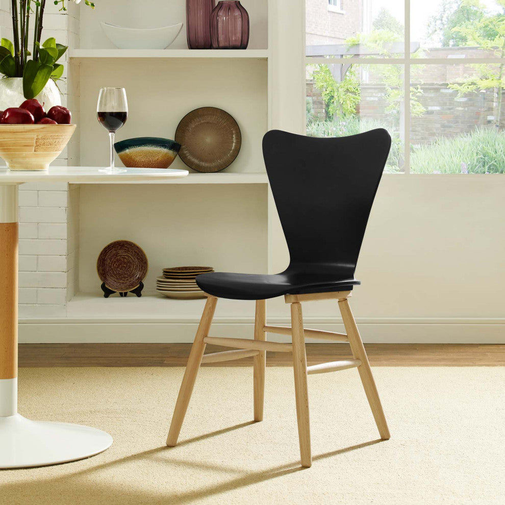 Modway Cascade Wood Dining Chair Black
