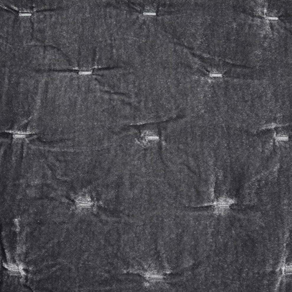 3-Piece HiEnd Accents Stella Faux Silk Velvet Quilt Set, Slate, Queen