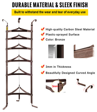 VEVOR Cookware Stand Vertical Pot Rack 6-Tier Storage Kitchen Decor Steel 61". H