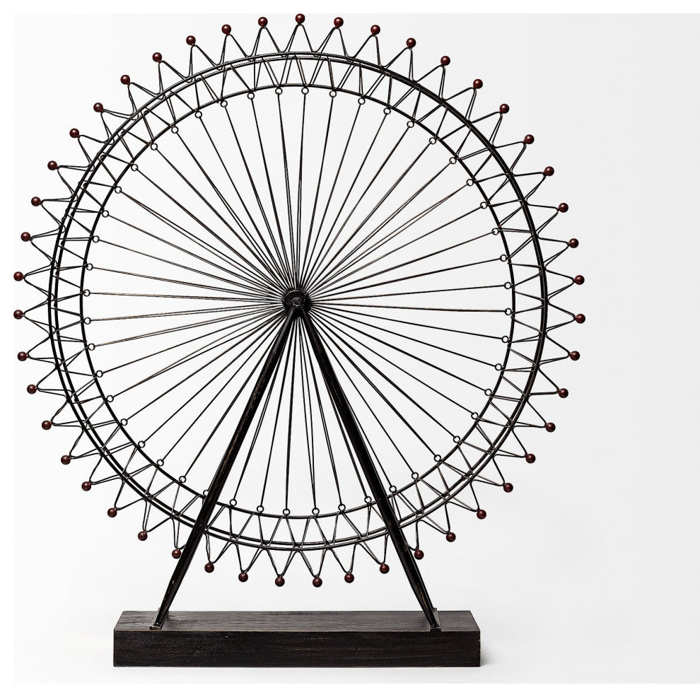 Metal and Wood London Eye Moveable Sculpture