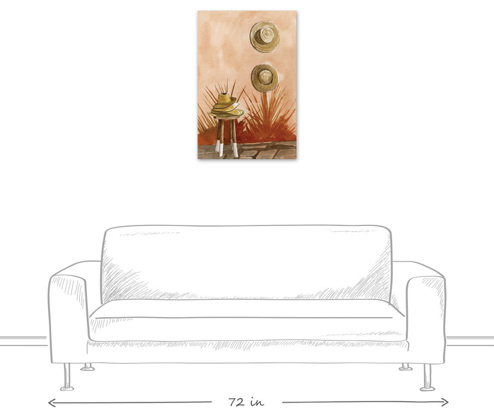 Terracotta Beach Hats 20x30 Canvas Wall Art