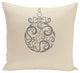 Fancy-Bulb, Decorative Holiday Print Pillow, Ivory And Cream, 20"x20"
