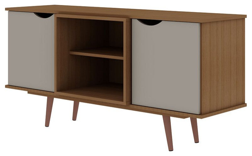 Hampton 53.54 TV Stand in Off White and Maple Cream