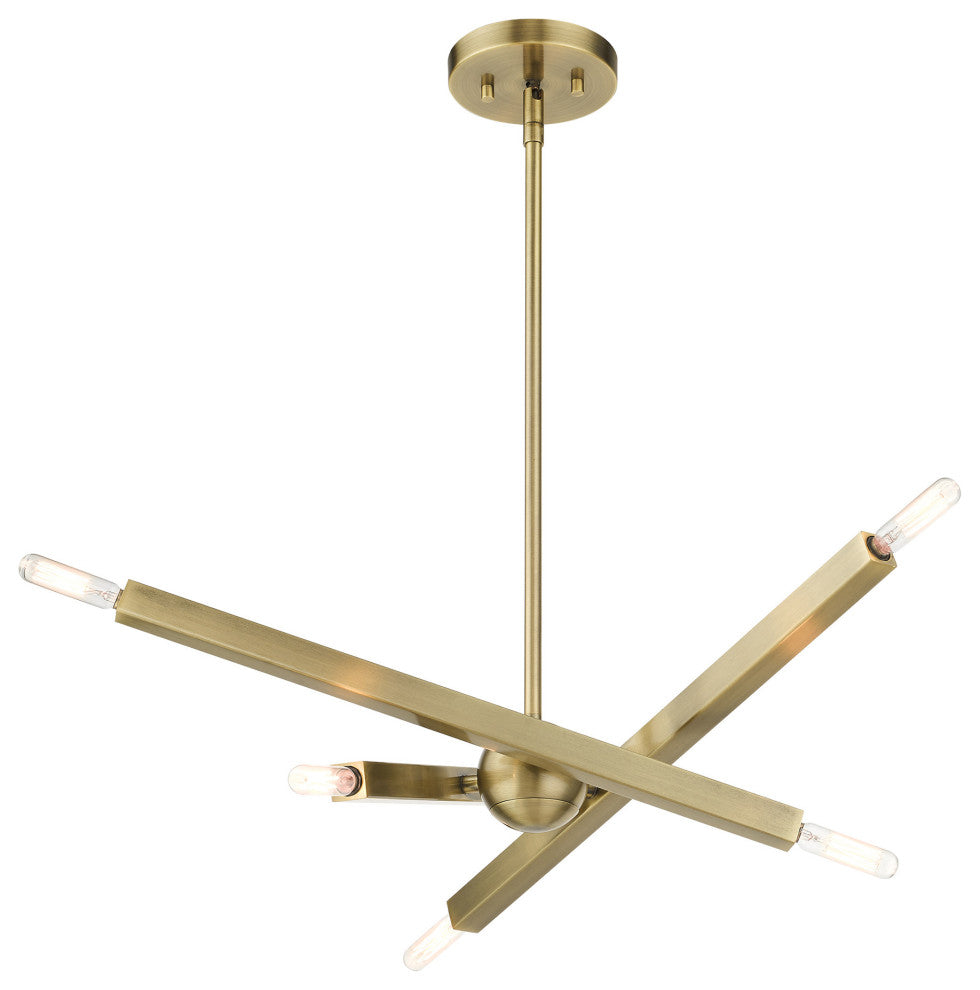 Antique Brass Modern, Urban, Sputnik, Dynamic, Timeless Chandelier