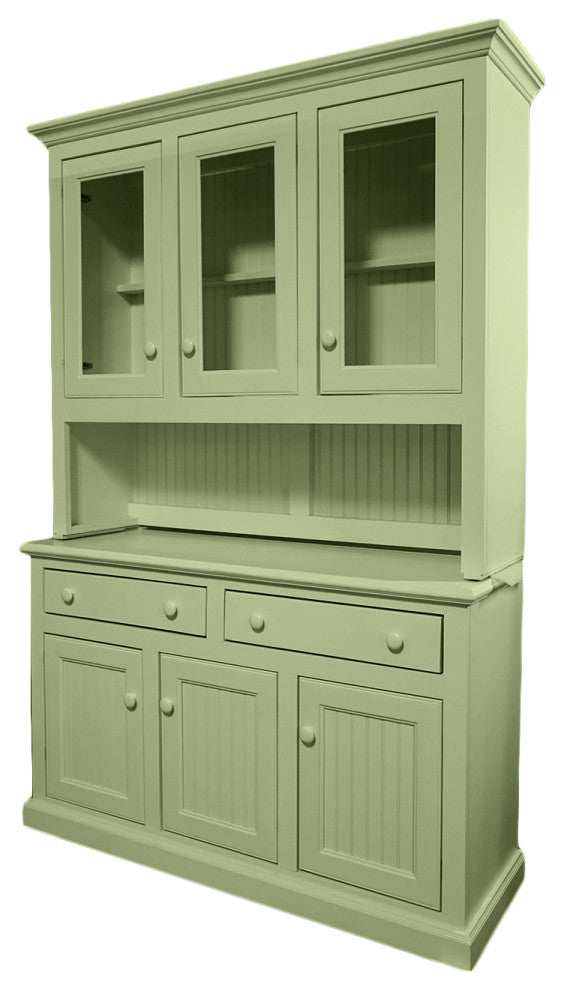 Eagle Furniture, 54" Coastal Dining Buffet, Summer Sage, With Hutch