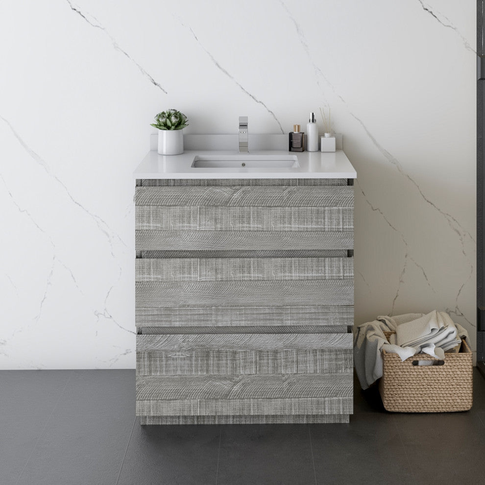 Fresca Formosa Floor Standing Bathroom Vanity, Sage Gray, 29", Cabinet Only