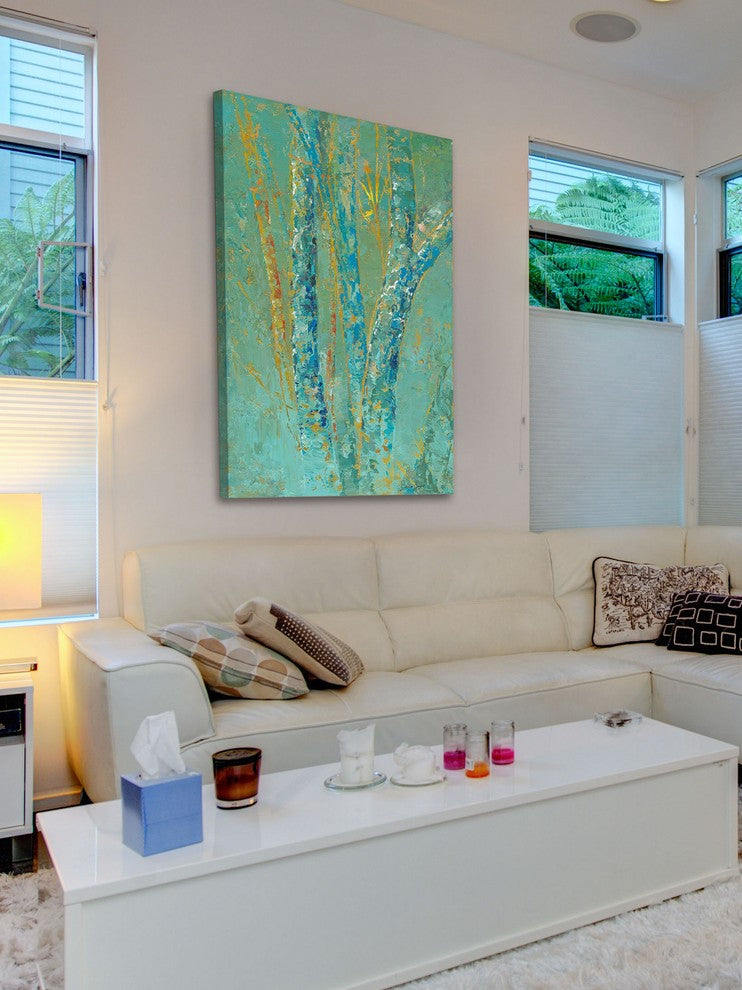 "Tree Mist One" Painting Print on Canvas by Julie Joy
