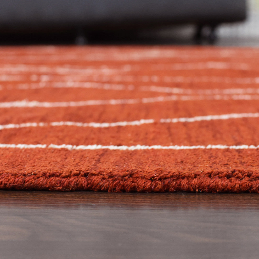 HAND KNOTTED LOOM SILK AREA RUGS-8'x10',Rectangle,Light Red White,Contemporary
