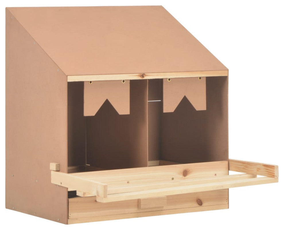 vidaXL Chicken Nesting Boxes 2 Compartments Hen Laying Nest Solid Wood Pine