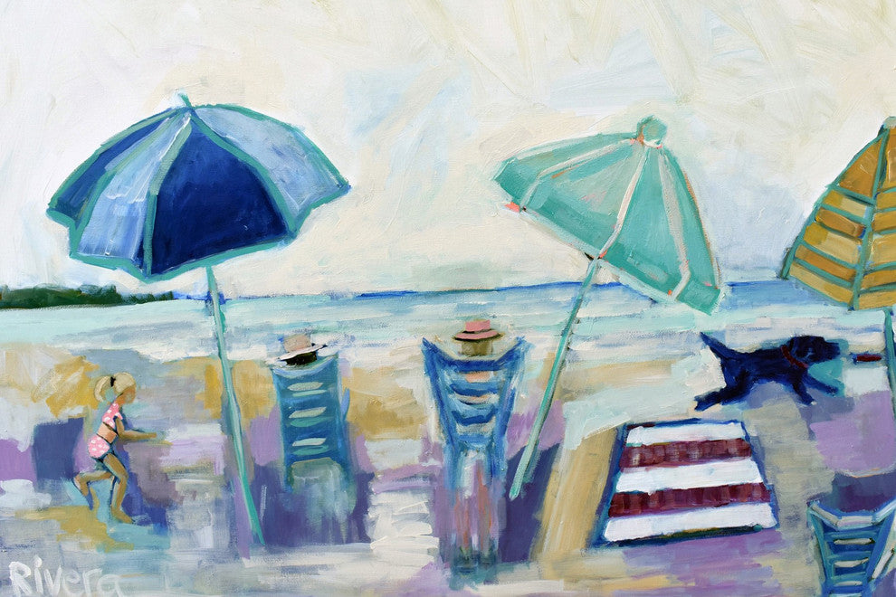 "Frisbee Dog" Painting Print on Wrapped Canvas, 30"x20"