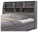 Elegant Grey Finish Full Size Bookcase Headboard With Six Shelves.