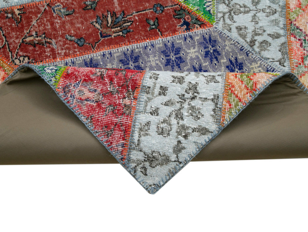 Rug N Carpet - Hand-Knotted Turkish 8' 2" x 10' 2" Contemporary Patchwork Rug