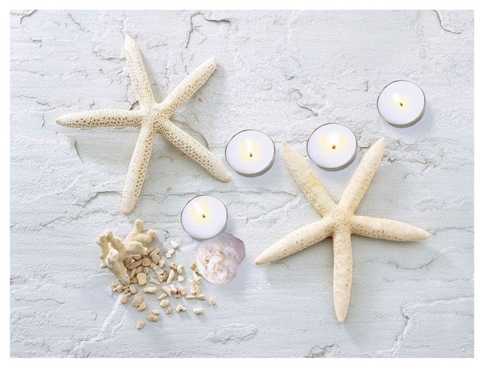 "Starfish, Seashell and Tea Light Candles" Canvas Wall Art
