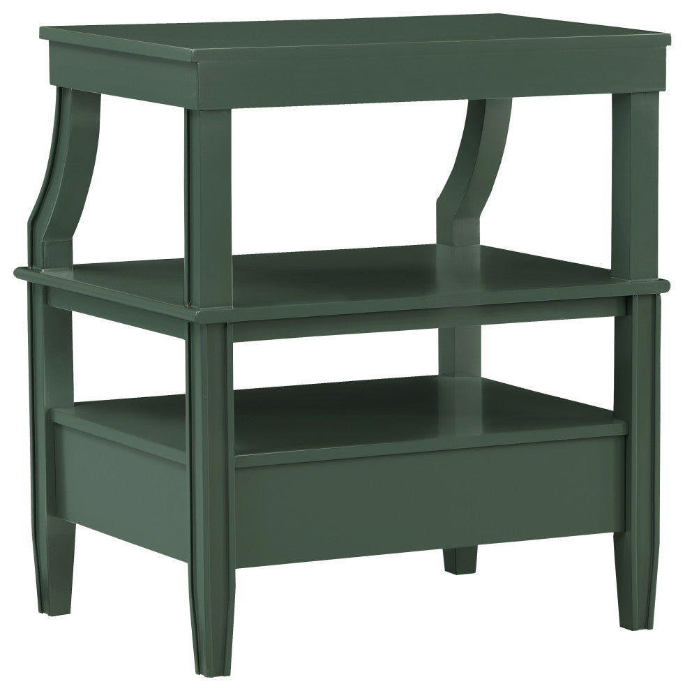 Newton Antique White Storage Nightstand, Vintage Green