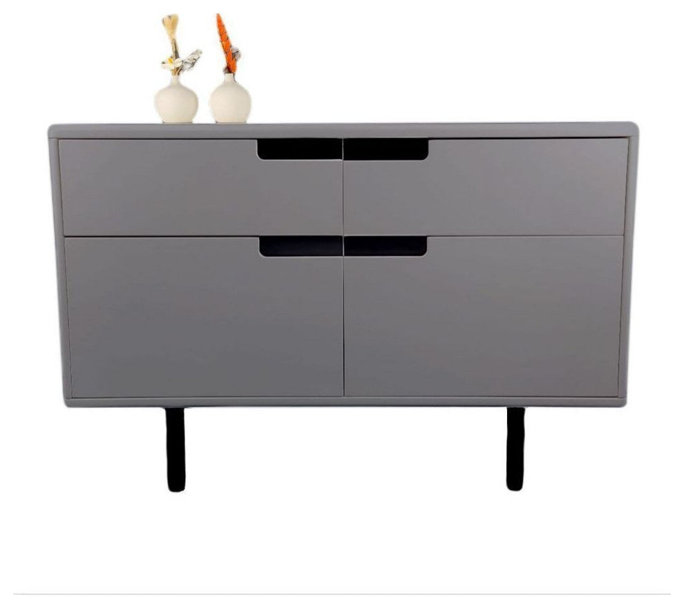 POW Furniture Dornan Minimal Modern Multipurpose Cabinet, Gray