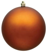 80Mm 3" Matte Copper Ball Ornament With Wire, Uv Coated