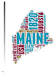 "Maine Word Cloud Map" Fine Art Print