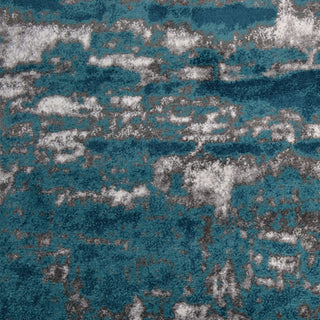MACHINE MADE HEATSET POLYPROPYLENE AREA RUGS -Silver Blue Color,Abstract Design, [Rectangle] 4'x6'