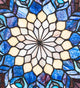 17W X 17H Tiffany Peacock Feather Medallion Stained Glass Window