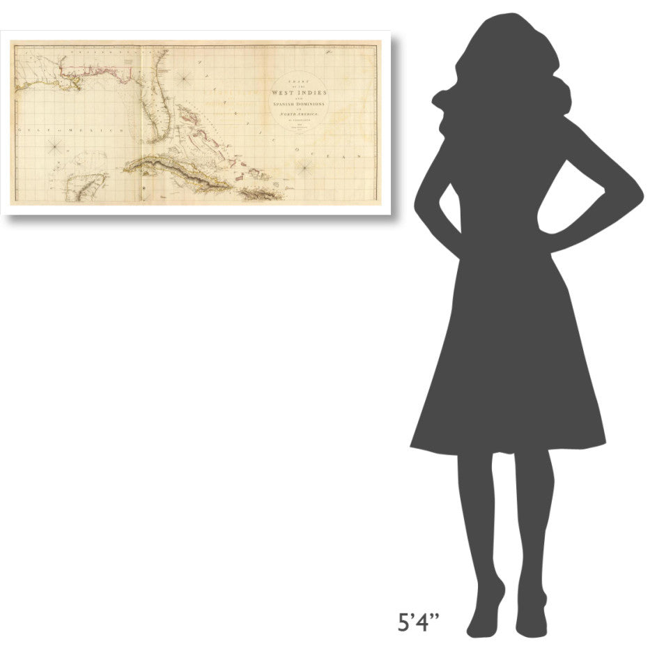 "West Indies I, 1810" Digital Paper Print by Aaron Arrowsmith, 42"x20"