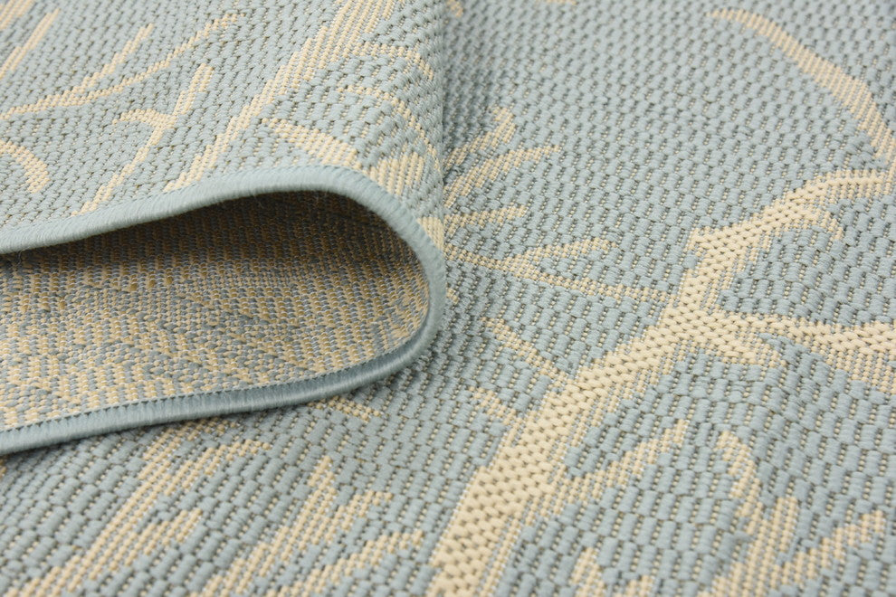 Unique Loom Light Blue Branch Outdoor 5'x8' Area Rug