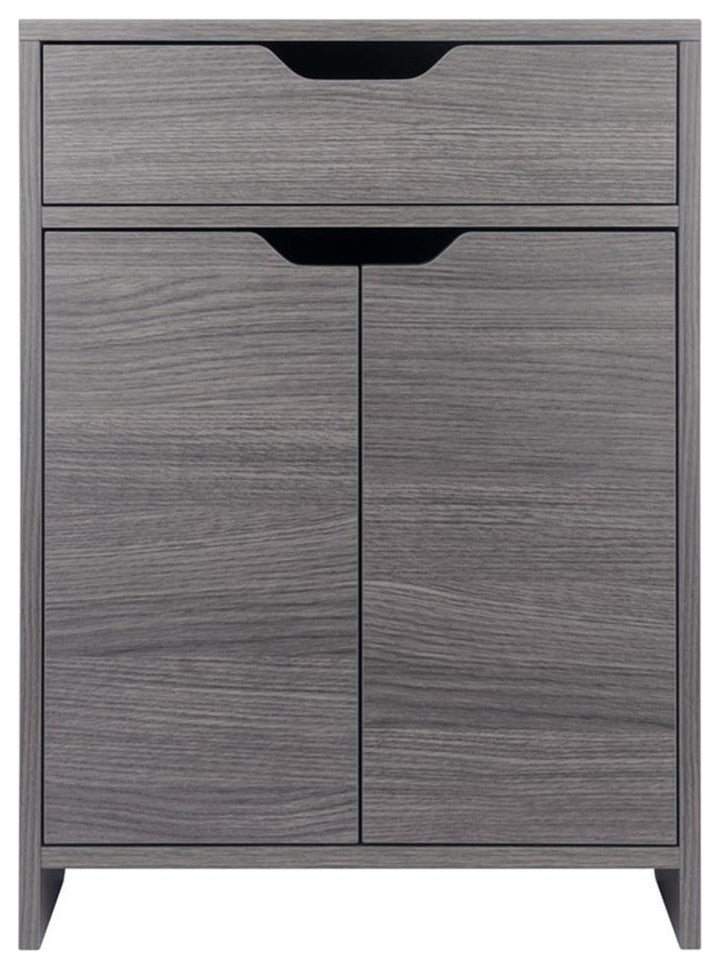 Nova 1-Drawer Storage Cabinet, Charcoal