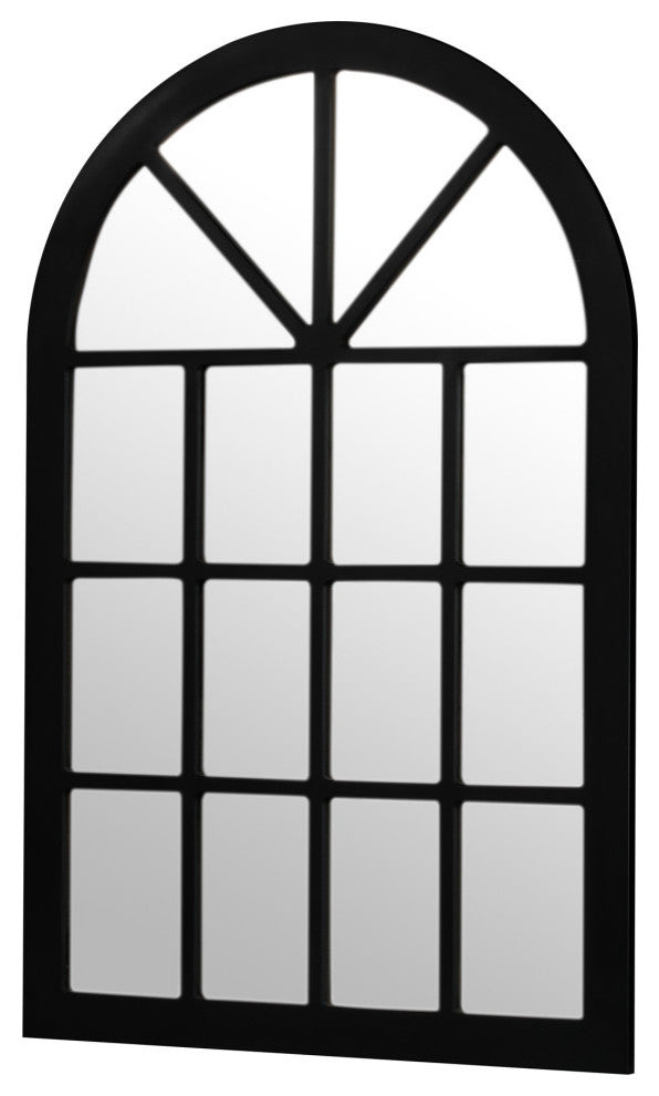 48"x32" Large Wood Wall Mirror, Black