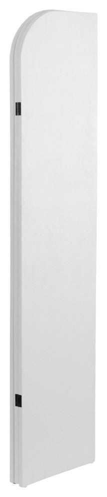 6 ft. Modern Arch Velvet Room Divider White 3 Panel