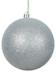 Vickerman N591207Dg 4.75" Silver Glitter Ball Ornament, 4 Per Bag