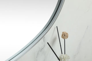 Home Living Metal Frame Oval Mirror 30x48 Inch, Silver