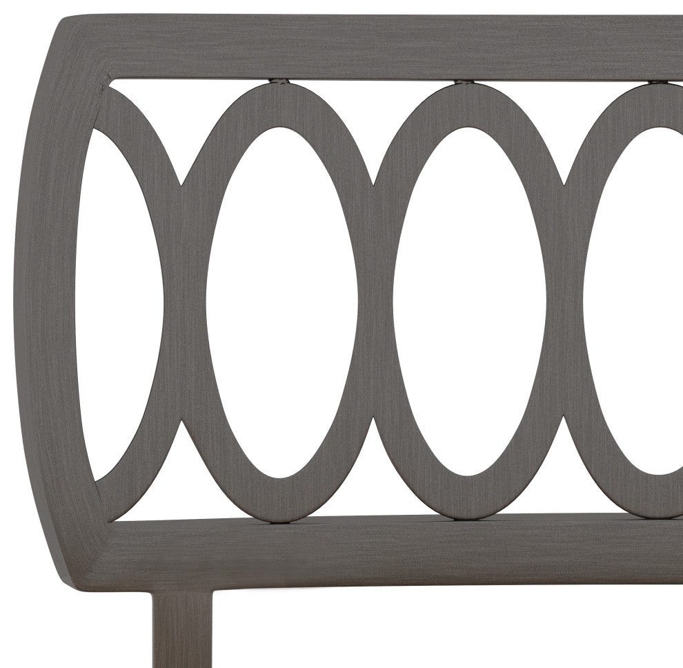Hillsdale Furniture Canal Street Metal Vanity Stool, Pewter