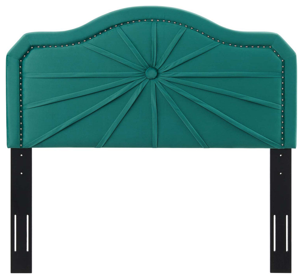 Headboard, King Size, Velvet, Teal Blue, Modern Contemporary, Bedroom Master
