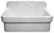 Old Fashioned Country Fireclay Utility Sink With High Backsplash, White