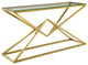 Point 59" Brushed Gold Metal Stainless Steel Console Table Gold