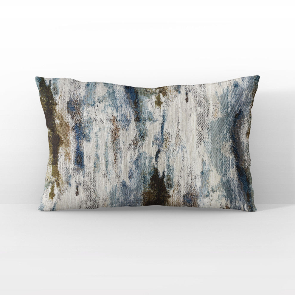 Plutus Skyline Breeze Blue Chevron Luxury Outdoor/Indoor Throw Pillow, Double Sided  24" X 24"